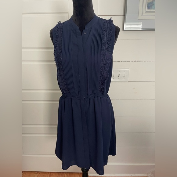 Greylin mini sleeveless dress size medium, navy blue fully lined,Like New preppy - Picture 1 of 7
